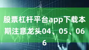 股票杠杆平台app下载本期注意龙头04、05、06